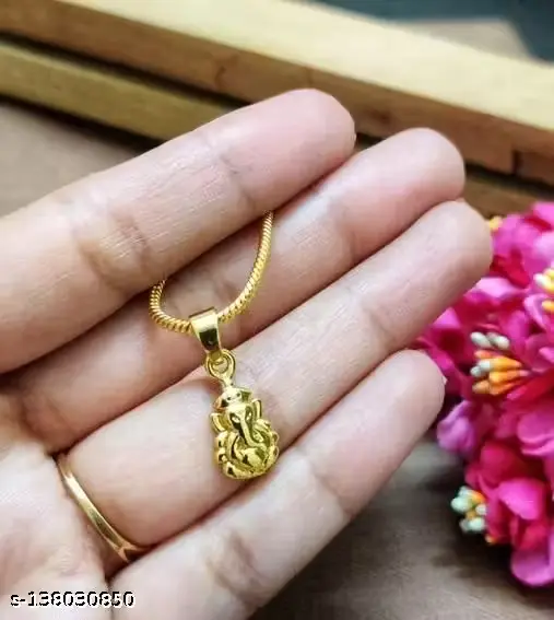 Yehra Designs Sizzling Ganesh Ji Pendant With Chain