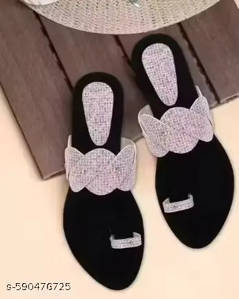 Stylish flat slippers Sandals College fancy party wear chappals new model latest fashion footwear Women flip flops slippers Flipflop for girls womens (NO-7)