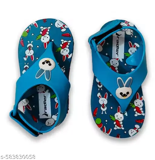 MYHUSH Kids Flip Flop Sandals Non-Slip Cartoon Printed Light weight dailywear Slippers for Boys & Girls, Soft Sole, Waterproof All Season Wear (Aqua) (12M TO 18M)