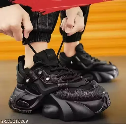 Trendy Chunky Sole Casual for Men – Casual Walking Shoes with Breathable Mesh, Cushioned Comfort, and Modern Streetwear Dailywear Style (NO-7)
