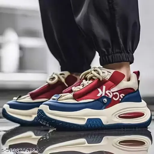 Chunky Fashion Skateboard Shoes for Men New Comfortable Lace Up Sneakers